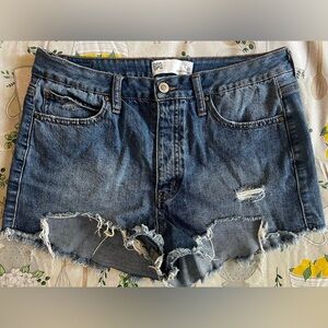 RSQ Women's Size 29 Vintage High Rise Distressed Cutoff Jean Shorts 100% Cotton